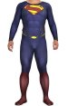 3D Cut Superman Printed Spandex Lycra Costume with Rubber Chest Symbol and Cape