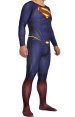 3D Cut Superman Printed Spandex Lycra Costume with Rubber Chest Symbol and Cape