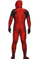 Advanced Sewed Movie Deadpool Printed on Red Spandex Lycra Zentai Costume with 3D Muscle Shades and Padding