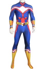 All Might Printed Spandex Lycra Costume with Muscle Shadings