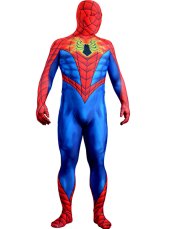 All New All Different S-guy Red and Blue Printed 3D Muscle Shades Spandex Lycra Zentai Costume