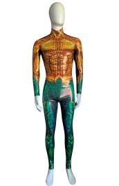 Aquaman PU Printed Spandex Costume no hood no hand no foot