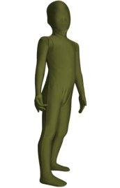 Army Green Spandex Lycra Kids Zentai Suit