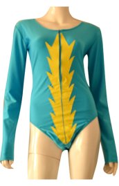 Babyblue and Yellow Spandex Lycra Leotard
