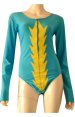 Babyblue and Yellow Spandex Lycra Leotard
