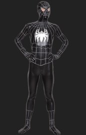 Black and Silver Shiny Metallic S-guy Catsuit