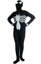 Black and White Kids Spider Zentai Suit