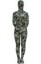 Black and White Leopard Thicken Velvet Zentai Suit