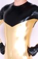 Black And Yellow Shiny Metallic Zentai Suit without Mask