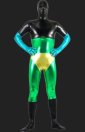 Black Green Shiny Metallic Full Bodysuit / Zentai Suit