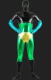 Black Green Shiny Metallic Full Bodysuit / Zentai Suit