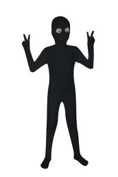 Black Open Eyes Kids Zentai Suit