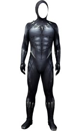 Black Panther Costume with Puff Printings,Claws and Necklace
