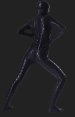 Black Ripple Pattern Shiny Metallic Full Body Zentai Suit