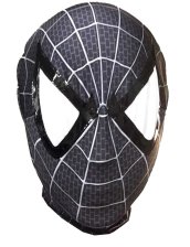 Black S-guy Hood with Shiny Metallic and Mesh Eyes