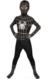 Black S-guy Spandex Lycra Kids Zentai Suit