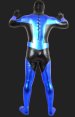 Blue and Black Shiny Metallic Super Hero Full Bodysuit