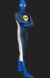 Blue Lycra Spandex Super Hero Zentai Suits with Eyes Open