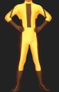 Brown and Wheat Spandex Lycra Jumpsuit without Hood
