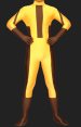 Brown and Wheat Spandex Lycra Jumpsuit without Hood