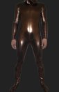 Brown Shiny Full Body Suit | Shiny Metallic Full Body Zentai Suit with Top Stitching