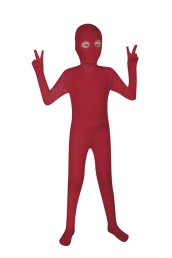 Burgundy Open Eyes Kids Zentai Suit