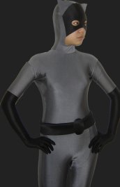 Catwoman-Black and Grey Full Body Spandex Lycra Catsuit