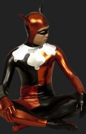 Clown!Black and Orange Shiny Metallic Clown Zentai Suits