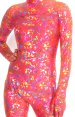 Colorful Shiny Flora Printed Spandex Lycra Zentai Suit