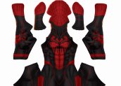 Custom S-guy Red and Black Printed Spandex Lycra Costume