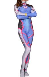 D.Va Overwatch Printed Spandex Lycra Zentai Costume no Hood