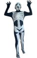 Dark Blue and White Skeleton Kids Zentai Suit