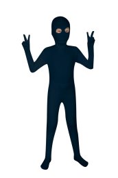 Dark Blue Open Eyes Kids Zentai Suit