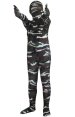 Dark Green and Brown Camouflage Kids Zentai Suit