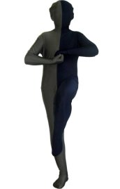 Dark Grey and Dark Blue Split Kids Zentai Suit
