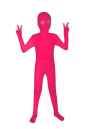 Dark Pink Open Eyes Kids Zentai Suit
