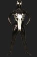 Dark S-guy Black and Silver Shiny Metalic Full-body Zentai