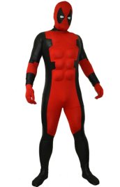 Deadpool Costume | Black Matte Metallic and Red Spandex Lycra Zentai Suit