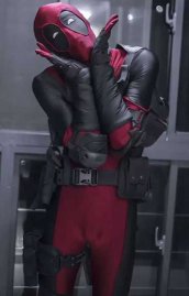 Deadpool Costume with Gear | Dark Red and Black Piping Sewn with 7 Sets Hoods