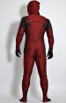 Deadpool DarK Red Printed Spandex Lycra Bodysuit with Padding and Rubber Lenses