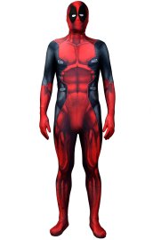 Deadpool Dye-Sub Spandex Lycra Costume with Lenses Glued