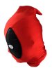 Deadpool Hood | Red Spandex Matte Black Metallic Spandex Mesh Eyes Hood With Peak