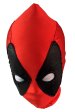 Deadpool Hood | Red Spandex Matte Black Metallic Spandex Mesh Eyes Hood With Peak