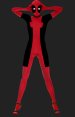 Deadpool! Red and Black Spandex Lycra Unisex Zentai Suit