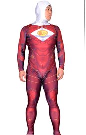 Dinored Power Ranger Printed Spandex Lycra Costume with 3D Muscle Shades