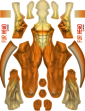 Dragon Male Golden Printed Fur Bodysuit Costume