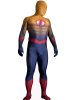 Flash Costume | Wheat and Dark Blue Printed Spandex Lycra Bodysuit with 3D Muscle Shading
