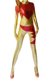 Gold and Red Shiny Metallic Super Hero Zentai Costume
