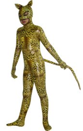 Gold Leopard and Tiger Pattern Kids Costume