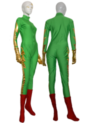 Green and Gold Girls Super Hero Costume
